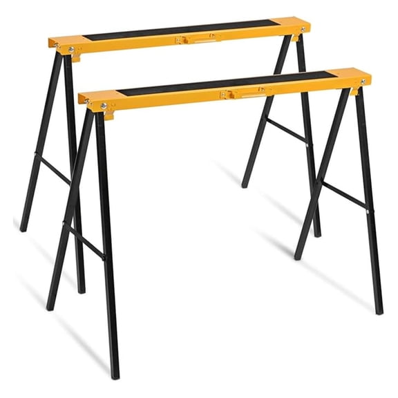 Saw Horses 2 Pack Folding, Heavy Duty Sawhorse w/ Non-slip Work Table Surface & 2x4 Fast Open Legs, Portable Sawhorses Twin Pack for Woodworking