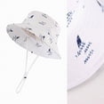 thumbnail image 4 of Gibobby Baby Sun Hat UPF 50+ Sun Protective Toddler Bucket Hat Cartoon Print Wide Brim Summer Outdoor Play Beach Hat for Boys Girls 12-18 Months 1T 2T 3T 4T 5T 6T(6-12 Months,White), 4 of 4