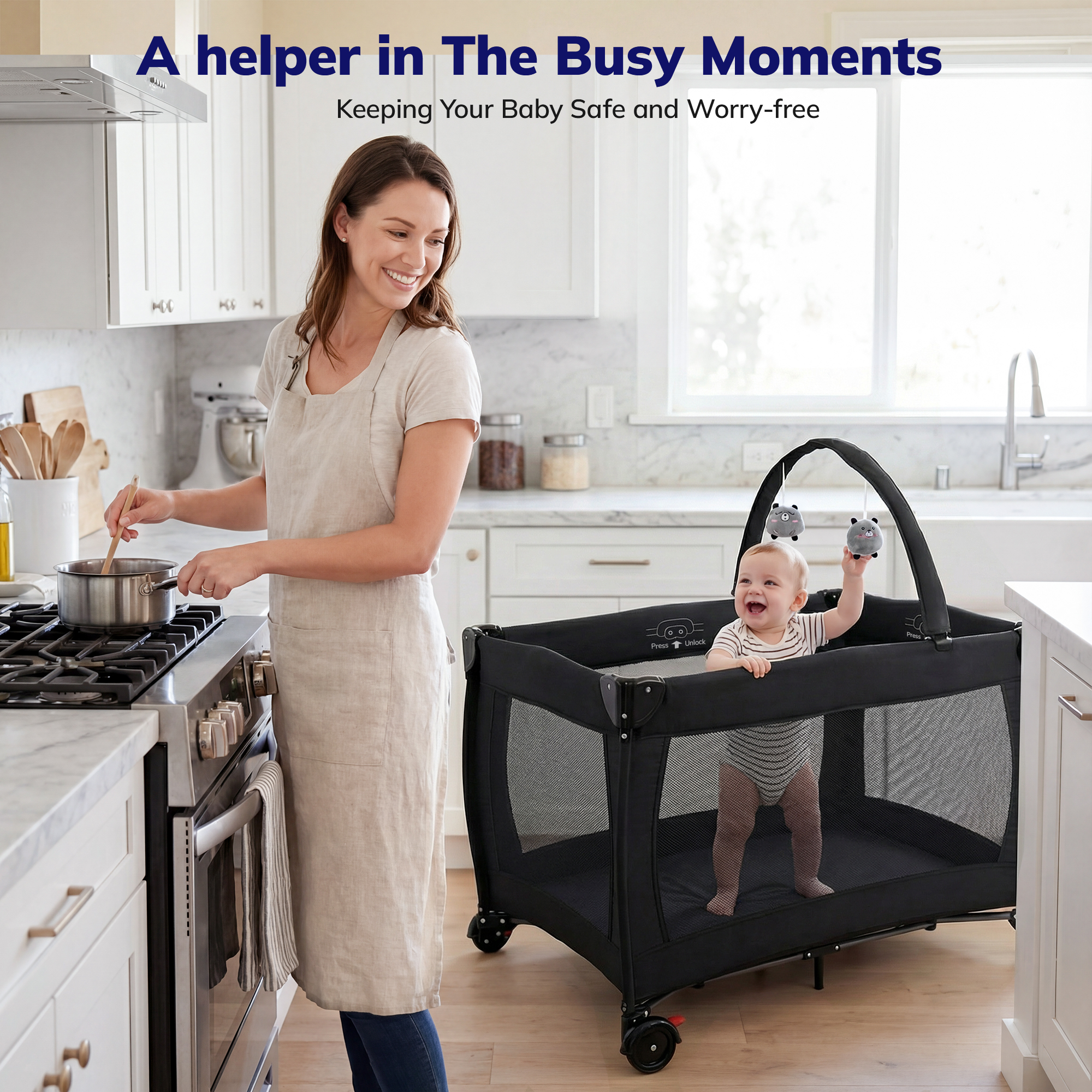 Sacvon Baby Playard with Bassinet and Changing Table photo 5