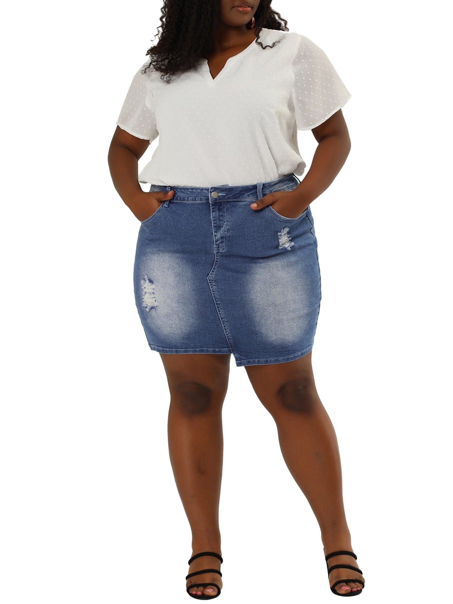 Short saia store plus size jeans