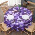 thumbnail image 3 of Purple Lilac Camo Classic Shapes Pattern Round Tablecloth 60"x60",Wrinkle Wipeable Table Cloth for Kitchen Dining Room Picnic Patio Party, 3 of 6