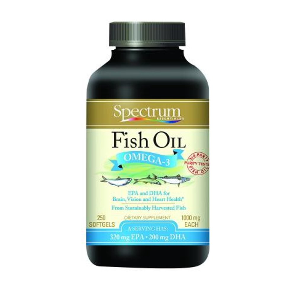 Spectrum Essentials Fish Oil Omega3 1000mg 250 Softgels Walmart