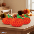 thumbnail image 4 of PMU 3Pc Thanksgiving Honeycomb Decorations, 9in Pumpkins Table Centerpieces for Thanksgiving Party, Fall Harvest Themed Décor, 4 of 11