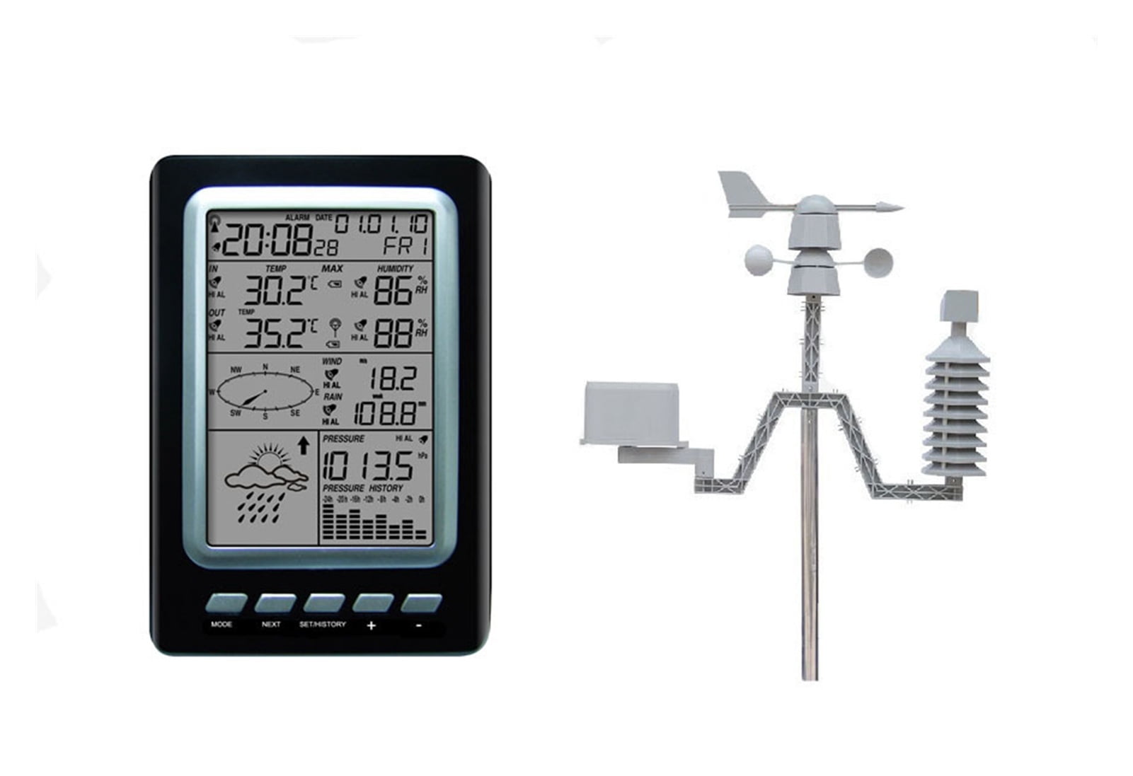Multifunctional Solar Small Home Weather Station, Weather Forecast Machine, Wireless Temperature And Humidity ,Easy to Operate