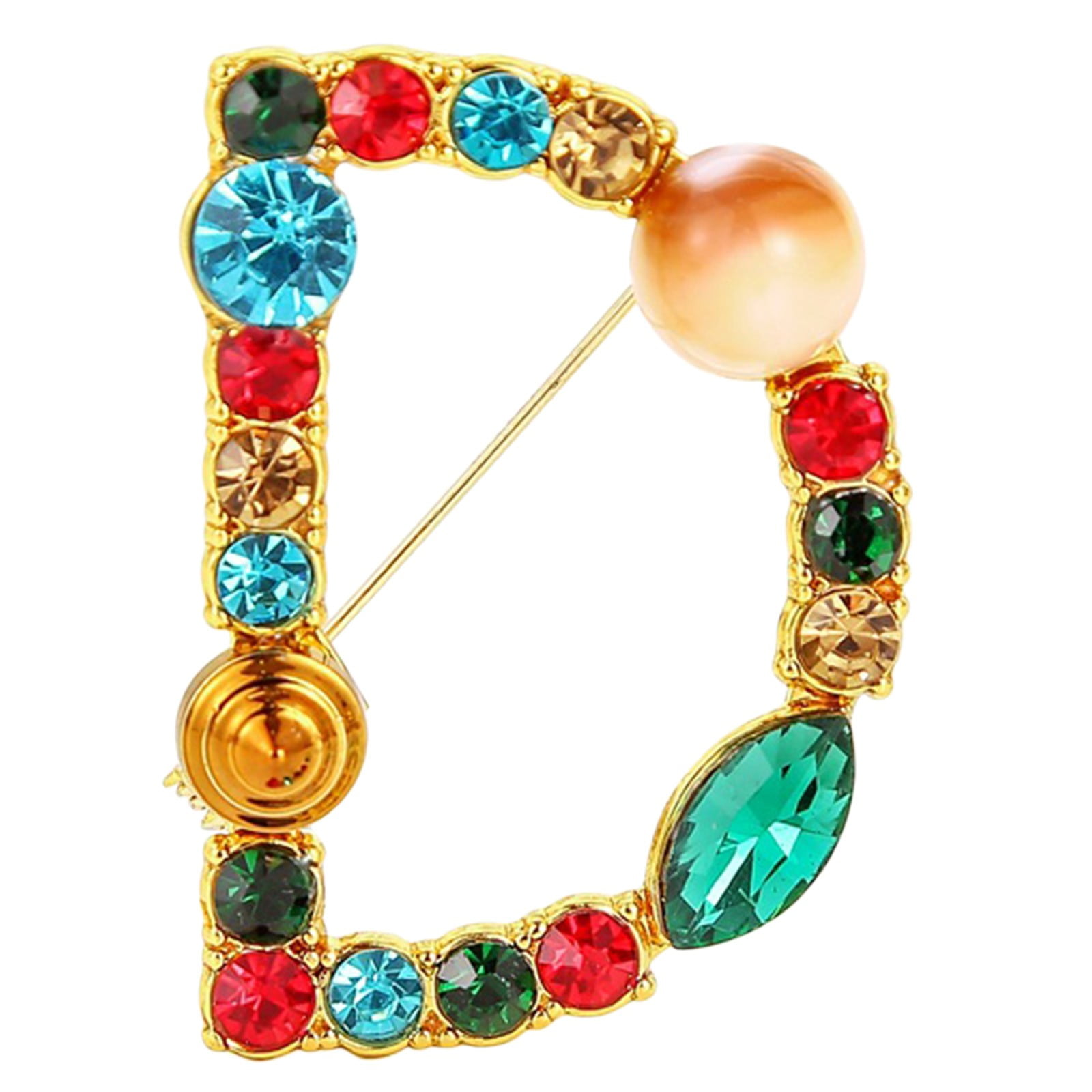Jewelry Brooch Nice Letter And Colored Diamond Turquoise Color Brooches