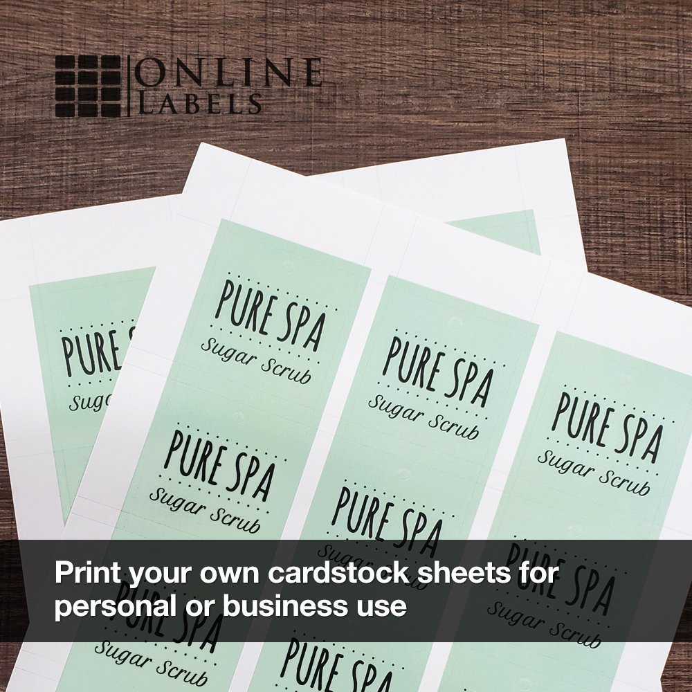 Printable Square Tags - 2 x 2 - Cardstock - Inkjet/Laser Printer - Online Labels (100 Sheet Pack)