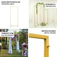 Efavormart 5.5ft Gold Metal Frame Wedding Arch, Rectangular Backdrop ...
