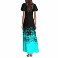 thumbnail image 5 of vigerkar Beach Dresses for Women,2025 Summer Trendy Elegant Wrap V Neck Floral Boho Dress,Flowy Ruched Hawaiian Maxi Dress Sky Blue, M, 5 of 7
