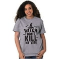 thumbnail image 3 of Halloween Witch Don't Kill My Vibe Plus Size Crewneck Graphic Tee Shirt Brisco Brands 5X, 3 of 5