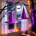 thumbnail image 6 of Halloween Hanging Witch Hat Decoration,Witch Hat Ornament for Fireplace Porch Indoor Outdoor Halloween Party 14.17x14.96 Inch,Purple, 6 of 6