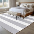 thumbnail image 5 of Rectangle Area Rug 6x9ft,Classic Light Grey and White Stripes Washable Carpet Non-Slip Runner Accent Rugs Indoor Floor Mat for Bedroom Living Room Decor,Modern Lines, 5 of 9