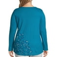 thumbnail image 2 of Just My Size Women's Plus Split Neck Long Sleeve Graphic Tee, 2 of 5