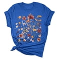thumbnail image 4 of Womens T Shirt Flower Cute Fashion Printed Short Sleeve Dressy Casual Clothes Blue 3XL, 4 of 5