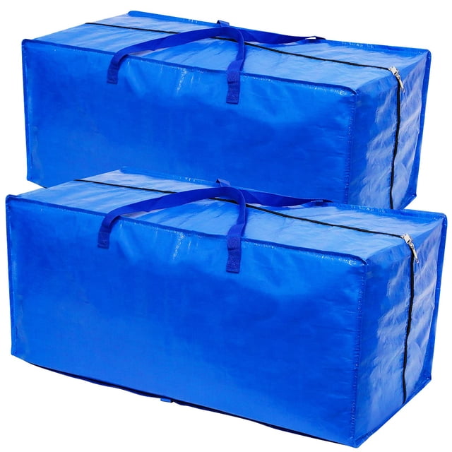 x Bolsas de Almacenamiento Grandes con Correas Traseras y Asas de Transporte, Buenas para mudanzas, Viajes, Camping, Herramientas de jardín, Adornos, 80 × 40 × 35 cm, 112 L, Azul