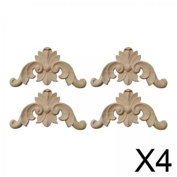 4x4x Apliques Y Incrustaciones De Madera, Calcomanías Talladas, Calcomanías De Esquina Para Armario Con Espejo, 5cm X 5cm X 0,8 Cm