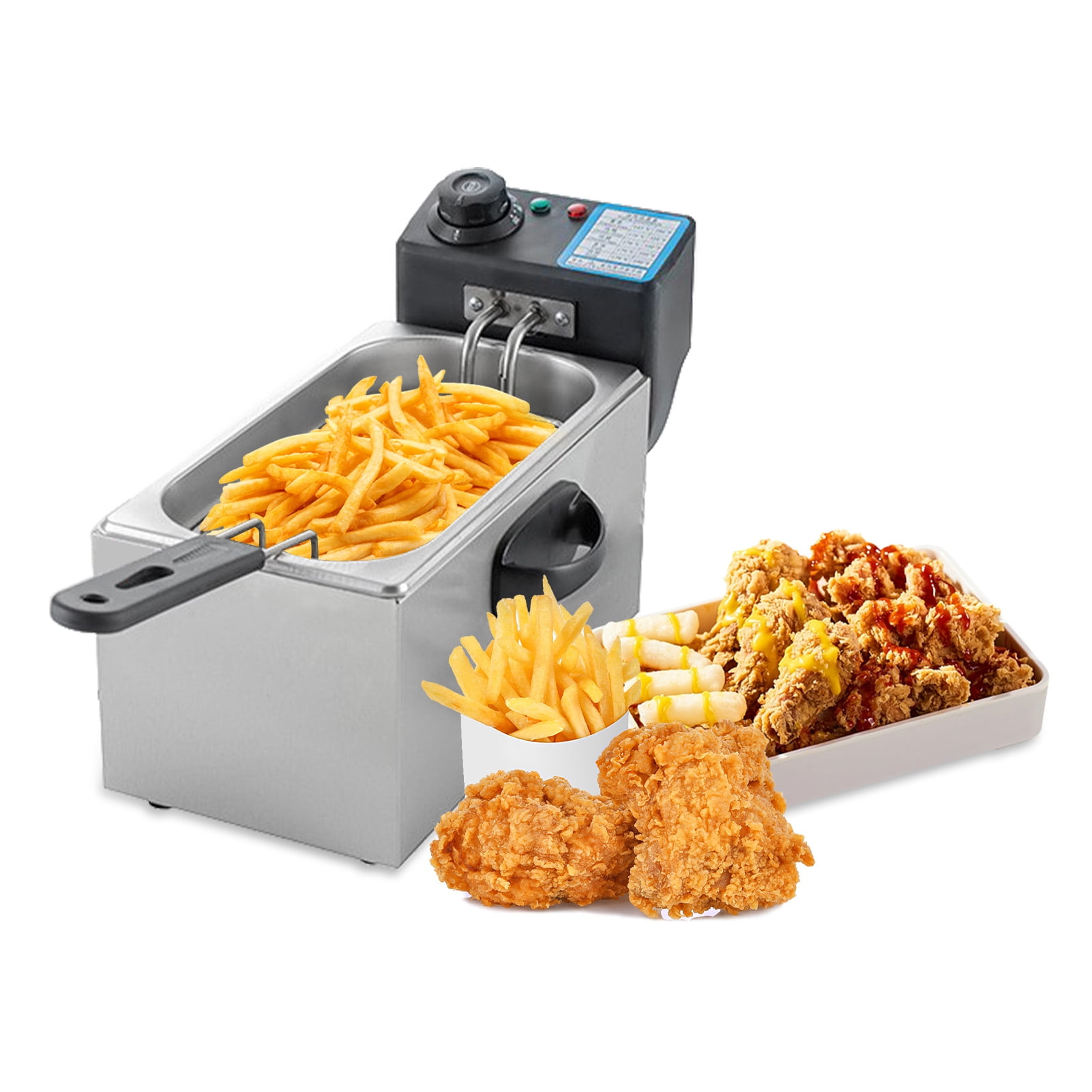 ENFMAY 12L Electric Deep Fryer, 2500W Dual Tank Stainless