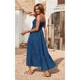 thumbnail image 2 of Women's Summer Maxi Dress 2025 Casual Boho Sleeveless Spaghetti Strap Smocked Tiered Long Beach Vacation Sundresses, 2 of 5