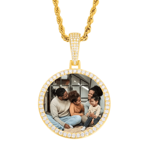 Picture Necklace 18K Gold Plated Personalized Photo Pendant for Men Customized Necklaces for Women Memory Medallion Pendant Necklace Hip Hop Jewelry