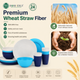 thumbnail image 3 of Homienly Plastic Plates and Bowls Sets，Wheat Straw Dishware Set for 6, 24 Pieces with Reusable Dinnerware, Lightweight Unbreakable BPA Free, Microwave and Dishwasher Safe, Stackable for College, Pati, 3 of 7