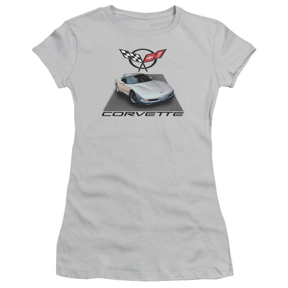 Chevrolet Silver 01 Vette S/S Junior Women's T-Shirt Sheer Silver