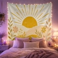 thumbnail image 2 of Golden Sunrise Over Hills Landscape, Peaceful Boho for Nature Lovers, Bohemian Home Decor Art, Thanksgiving Gift, Tapestry Wall Hanging for Bedroom and Living Room, 2 of 7
