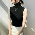 thumbnail image 2 of YAYUBA Black Women’s Mock Neck Tops Sleeveless Turtleneck Tank Tops Pullover Knit Slim Fit Casual Sweater Vest Size XXXL, 2 of 3