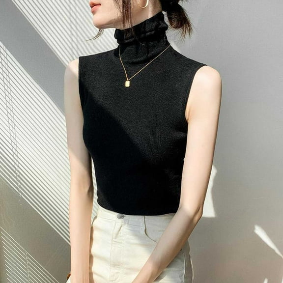 Hauaitttt Women Sleeveless Turtlenecks for Women Ribbed Sleeveless Sweater Vest Winter Shirt for Men Thick Sweaters for Women Sweaters Big and Tall Sweater for Men Hoodies Mens Sweater Woven Parkway