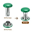 thumbnail image 3 of Uxcell 60 Sets Double Cap Leather Rivets 6x8mm for Fabric Belt and Decoration Green, 3 of 7