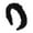 Black, variant on Hair Band with Soft Strings Fuzzy Chenille Headband - Black with Bow