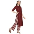 thumbnail image 2 of Phagun Cotton Kurta Palazzo Set, Solid Ethnic Kurti Printed Pant Co-Ord Set For Women, 2 of 8