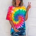 thumbnail image 1 of ICHUANYI Clearance Women's Fashion Casual Plus Size Loose Printing Round Neck T-Shirt Tops(Multicolor, XXL) ICHUANYI WER2023080802886, 1 of 5