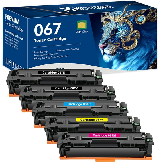 067 Toner Cartridge Compatible for Canon 067 067H CRG-067 for imageClass MF656Cdw MF651Cw MF653Cdw MF654Cdw MF655Cdw LBP633Cdw LBP632Cdw LBP631Cw Printer Ink (2x Black, Cyan, Magenta, Yellow, 5-Pack)