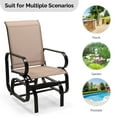 thumbnail image 4 of Ktaxon Brown Patio Glider Chair - Single Steel Frame Seat, Tesslin Fabric for Porch, Garden, Balcony, 4 of 7