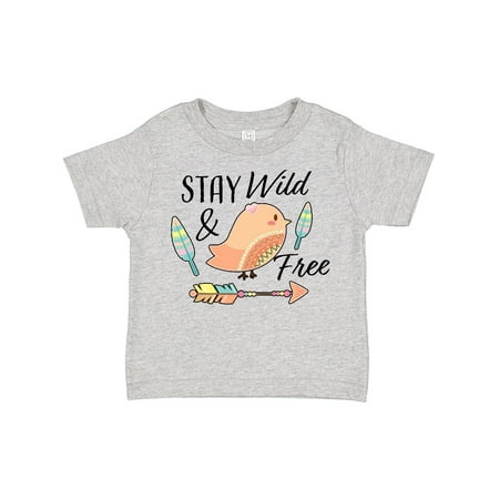 

Inktastic Stay Wild & Free with Chick Feathers and Arrow Gift Toddler Toddler Girl T-Shirt