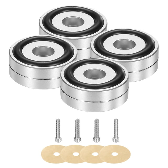 Uxcell 40 x 15 mm Subwoofer Argenté Tampon d'Isolation Haut-Parleur en Alliage d'Aluminium 1 Ensemble