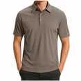 thumbnail image 2 of KeShDi Summer Tshirts Shirts for Men Colorblock Short Sleeve Shirt In Breathable Fabric with Classic Collar Coffee M, 2 of 7