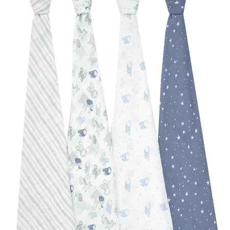 UPC: 0842332154163 | Aden + Anais Essentials 100% Muslin Cotton Swaddle Blanket Male 4 Pack Time To Dream