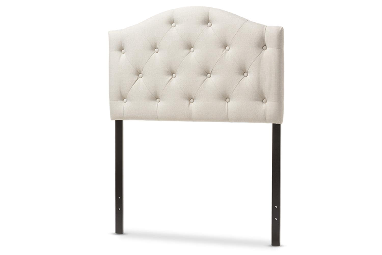 Bowery Hill Faux Leather Upholstered Twin Headboard in Light Beige