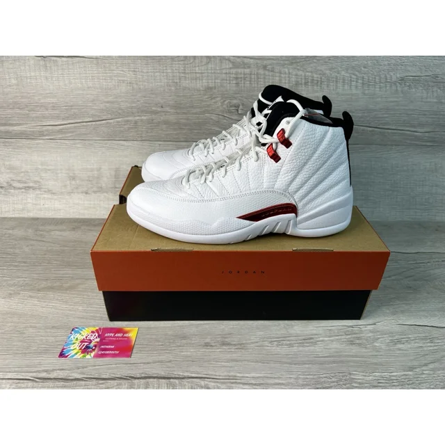 Ni - ke Men’s Size 9.5 Ni - ke Air Jordan 12 Retro Twist CT8013-106 White Black Red OG Box