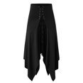 thumbnail image 6 of Sngxgn Women Skirt Vintage High Waist Pleated Skirt(Black,L), 6 of 7