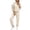 Beige, variant on Women's 2 Piece Tracksuit Set Half Zip StAnd Collar Long Sleeve Top Side Stripe Jogger Pants Elastic Waist Relaxed Fit Casual Outfit for Fall Spring Daily Wear Brown_#51 S