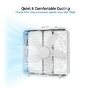 Comfort Zone 20 Box Fan with Carry Handle, White