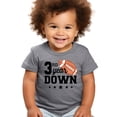 thumbnail image 2 of 3rd Year Down Football Shirt for Boys and Girls Sports Theme Third Birthday Party Tee Granite Heather Shirt 5-6, 2 of 5