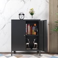 thumbnail image 3 of Small 2 Transparent Door Metal Storage Side Buffet Cabinet for Bed Room,Living Room,Entryway,Hallway,Home,Hotel,Office,Garage,Kitchen,1 Removable Shelf, 3 of 9