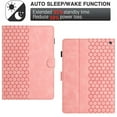 thumbnail image 5 of Case for Amazon Kindle Fire 7 12th Gen 2022, Embossed PU Leather Cover Flip with Smart Auto Wake / Sleep Stand Function Pencil Holder and Card Slots & Footgrip Case, Pink, 5 of 5