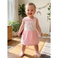thumbnail image 3 of BemeyourBBs Half Way to One Baby Girl 1/2 Half Birthday Outfit Summer Dress Sleeveless Square Neck Bow Embroidery A-Line Dress Toddler Baby Girls Plaid Gingham Dress, 3 of 9