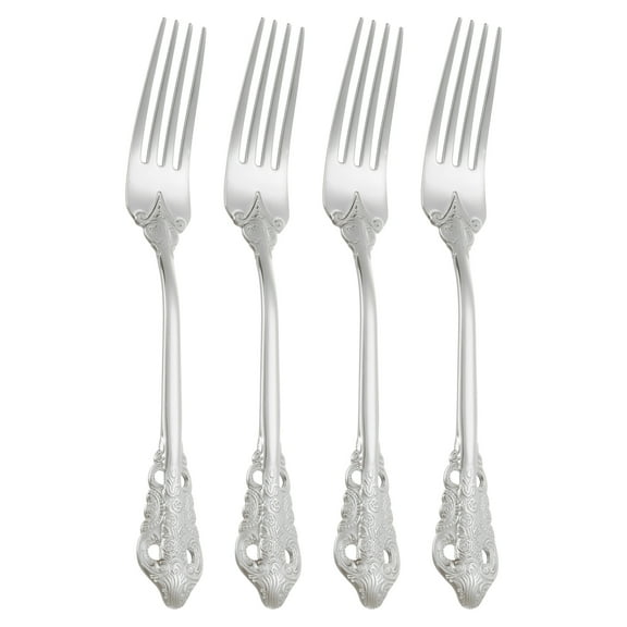 Uxcell 4 Pcs Salad Forks, 6.5 Inches Stainless Steel Dessert Forks, Mirror Polished, Dishwasher Safe, Tiny Forks for Small Desserts, Cocktails, Silver