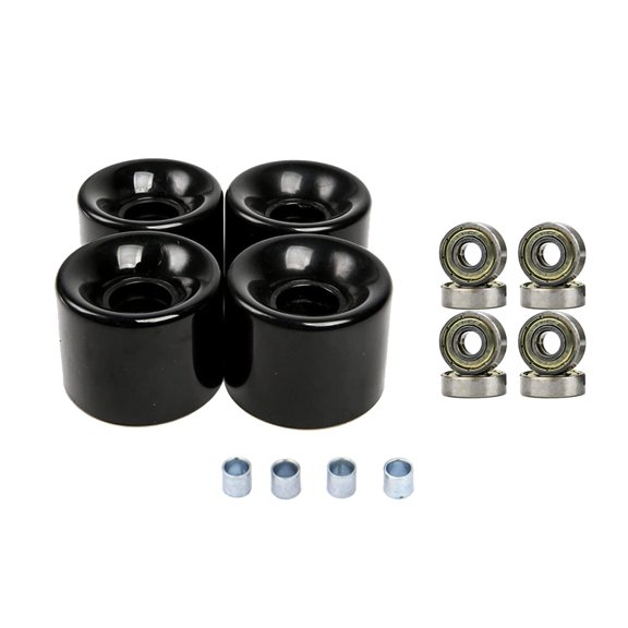 Ruedas de patineta longboard de 60 mm, 78 A, con rodamientos, juego de 4, ruedas de repuesto Cubierta de oro negro