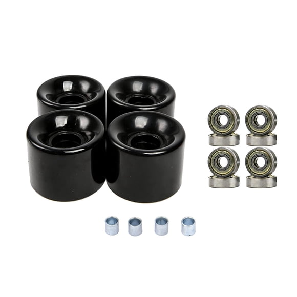 Ruedas de patineta longboard de 60 mm, 78 A, con rodamientos, juego de 4, ruedas de repuesto Cubierta de oro negro