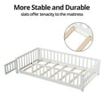 thumbnail image 4 of Twin Size Daybed Frame for Toddlers Solid Wood Floor Bed Frame for Kids with Fence and Door,House Bed for Boys and Girls,White, 4 of 7